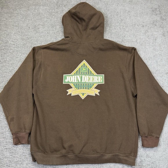John Deere Full Zip‎ Hoodie Sweatshirt Men's XXL Brown Genuine Equipment - Picture 1 of 10